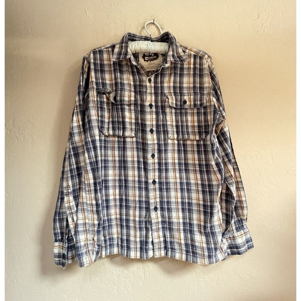 The North Face Men Plaid Flannel Explore Fund Hiking Shirt Long Sleeve Cabincore